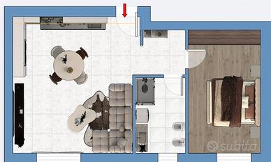Confortevole bilocale arredato a Viggiù
