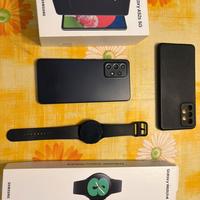 Samsung a52s 5g 128gb con cover+ galaxy watch 4