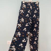 Pantaloni blu floreali dritti