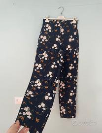 Pantaloni blu floreali dritti