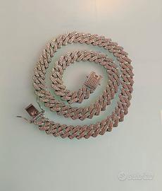 Collana cubana iced out 60 cm con brillantini – ef