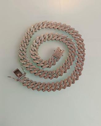 Collana cubana iced out 60 cm con brillantini – ef