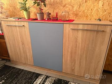 Letto singolo a scomparsa con materasso