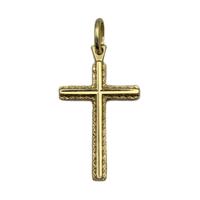 Pendente, a croce, realizzato in oro giallo 18 kt.