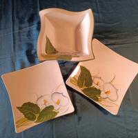 Set piatti design Made in Italy 3 pezzi quadrati 