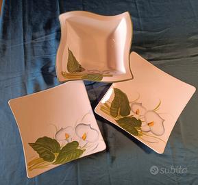 Set piatti design Made in Italy 3 pezzi quadrati 