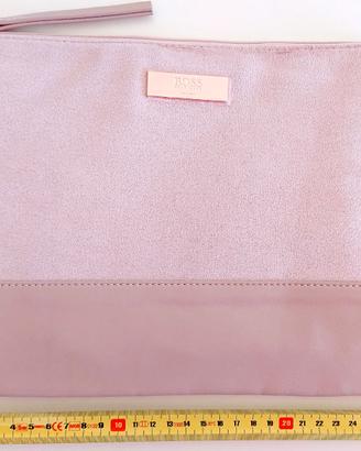 Trousse pochette rosa Hugo Boss 28 x 21 cm nuova