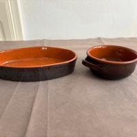 Set tegame e pirofila in terracotta in ottime cond