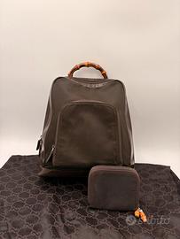 Set cordinato zaino e portafoglio Gucci Bamboo