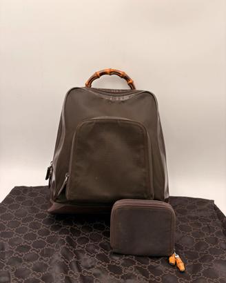 Set cordinato zaino e portafoglio Gucci Bamboo