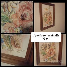 dipinto su piastrelle con cornice