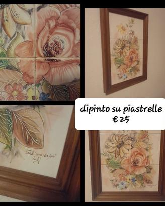 dipinto su piastrelle con cornice