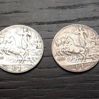 ARGENTO _ 1 lira 1912 1913 ITALIA REGNO _LEGGI