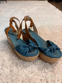 Sandali zeppa Michael Kors in denim