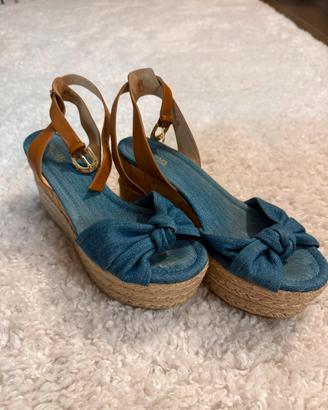 Sandali zeppa Michael Kors in denim