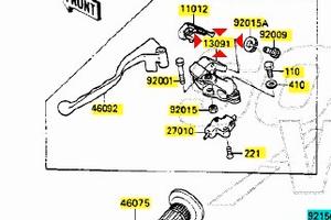 Supporto leva frizione Kawasaki GPX R 600 13091144