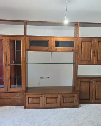 Parete attrezzata soggiorno legno stile classico