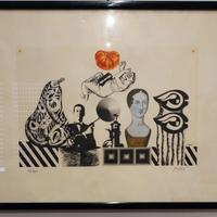 Pozzati C. Litografia 50x70 con cornice