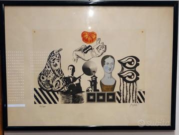 Pozzati C. Litografia 50x70 con cornice