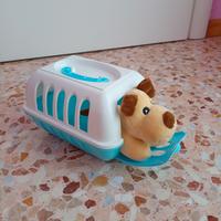 cagnolino peluche con gabbietta