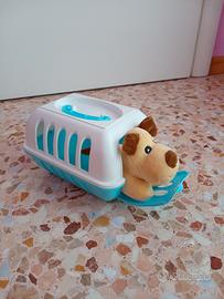 cagnolino peluche con gabbietta