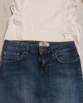 Gonna in Jeans LTB+Gratis magliatta smanicato