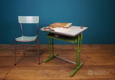 BANCO SCOLASTICO VINTAGE ANNI 60/70 IN METALLO E F