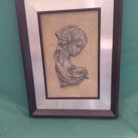 QUADRO BASSORILIEVO VINTAGE IN PELTRO