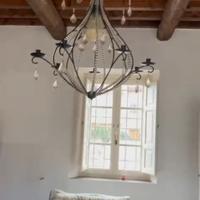 Lampadario ferro battuto vintage