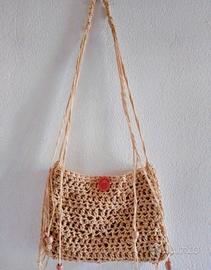 Borsetta cordino macramè ecrú