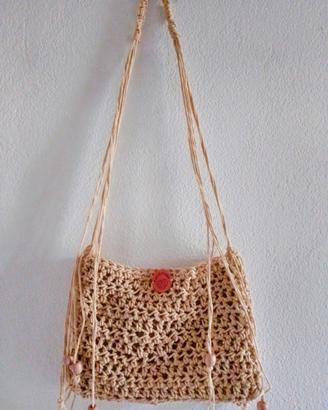 Borsetta cordino macramè ecrú