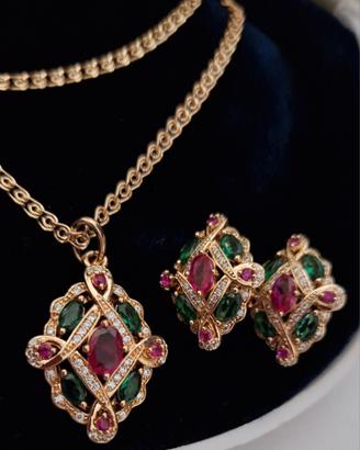 parure donna in oro laminato 14k 