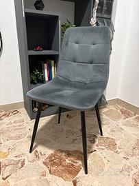 Sedia imbottita grigia da cameretta/studio