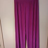 Pantaloni plissettati donna colore fucsia/ciclamin