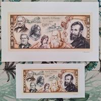 Stampa da collezione 10000 lire Banca d'Italia