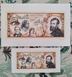 Stampa da collezione 10000 lire Banca d'Italia