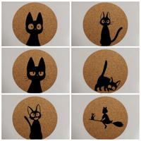 Set 6 sottobicchieri sughero Jiji Kiki 