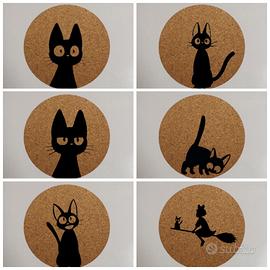 Set 6 sottobicchieri sughero Jiji Kiki 