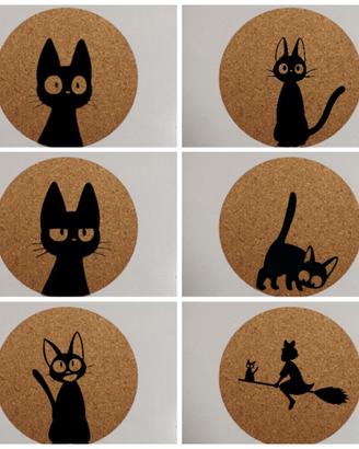 Set 6 sottobicchieri sughero Jiji Kiki 