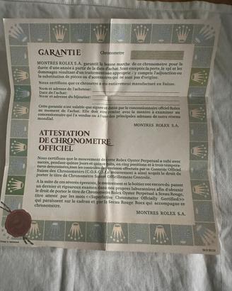 Certificati Rolex