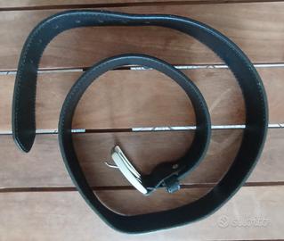 Cintura nera in vera pelle