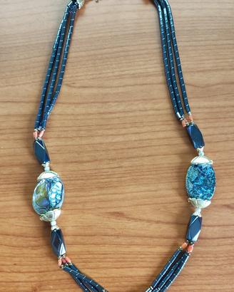 Collana di alta bigiotteria a triplo filo