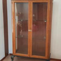 Vetrinetta-Cristalliera vintage in legno