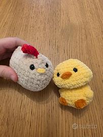 Peluche Gallina e Pulcino Pop-it