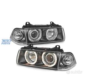 FARI BMW E36 90-99 ANGEL EYES FONDO NERO H7