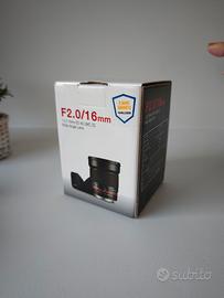 Samyang 16mm F2 attacco Fujifilm X mount