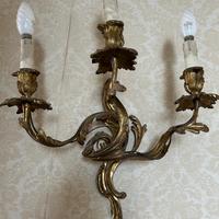 Coppia di Applique Vintage 3 Luci - Ottone Dorato