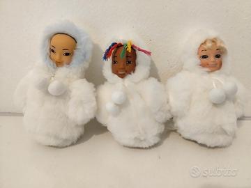 Tre bamboline peluche Kinder Ferrero 