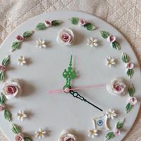 OROLOGIO DA PARETE IN CERAMICA TIPO CAPODIMONTE 