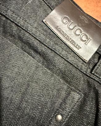 Gucci jeans nero tg 44, unisex. Giro vita cm 80